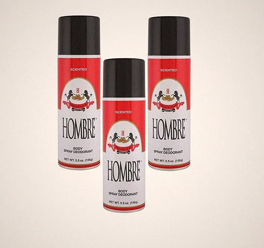 3 Pack - Hombre Red Deodorant Body Spray Classic for Men 5.5oz/156g