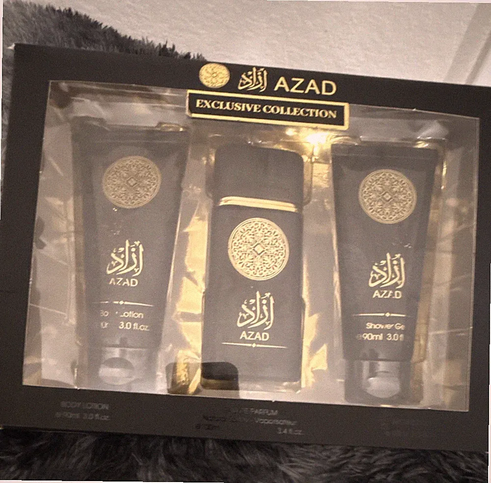 Azad Azad Eau de Parfum Gift Set Spray 3.4 fl oz Body Lotion Gel 3.0 fl oz