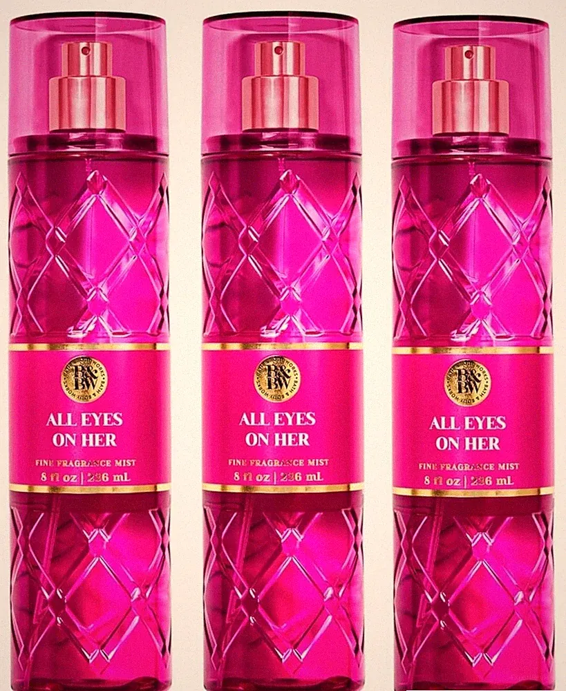 Bath & Body Works Lot of 3 Bottles All Eyes On Her Fragrance Mist Spray 8 oz