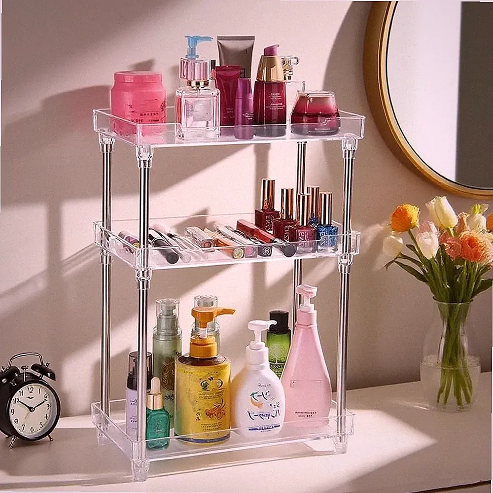 Body Spray Organizer, 3 Tier Bathroom Counter Organizer Acrylic Clear Corner...