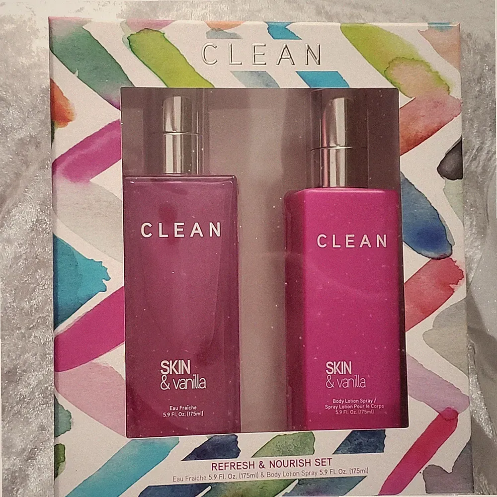 CLEAN Skin & Vanilla Eau Fraich Perfumed Spray & Body Lotion 5.9 Oz NIB