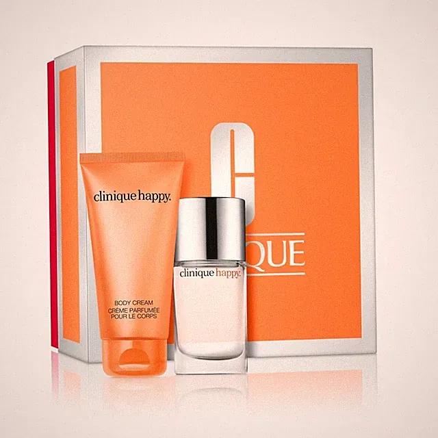 Clinique Have A Little Happy Kit Perfume Spray 1 oz Body Cream 2.5 oz Gift Set