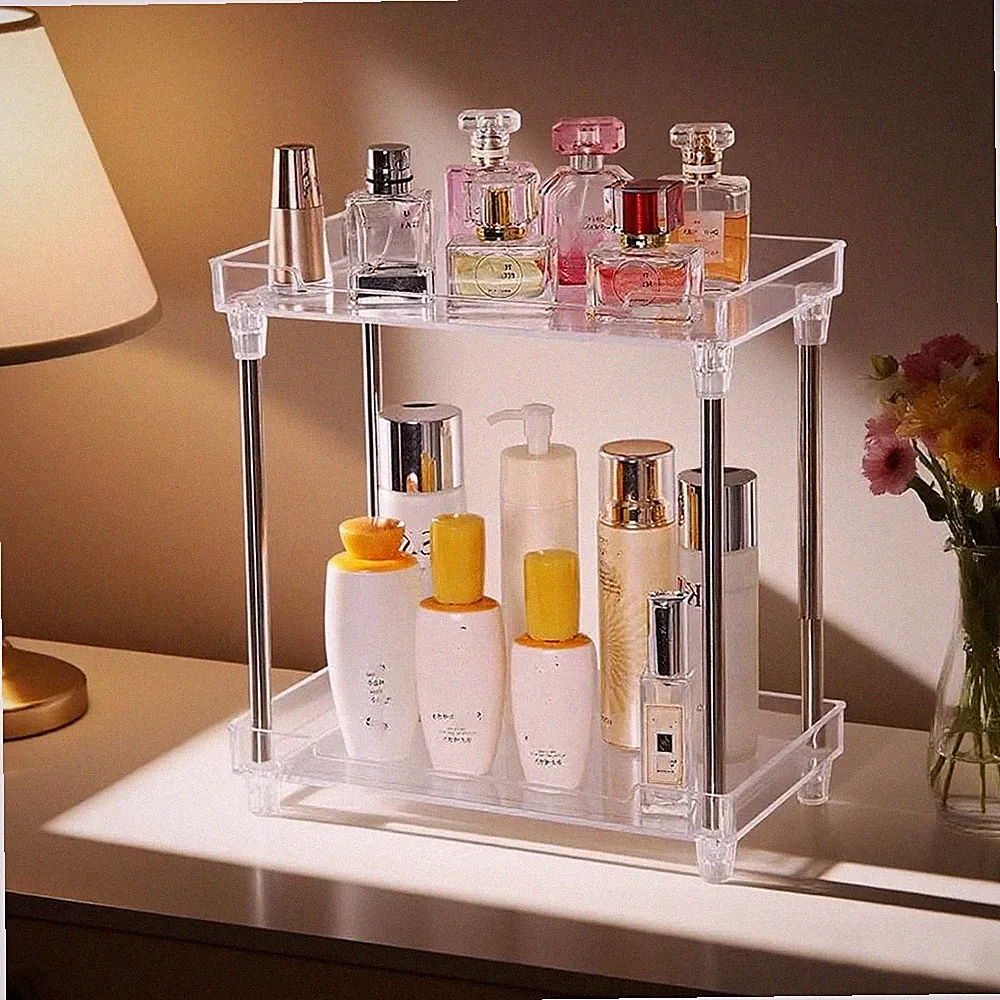 Lotion Organizer 2-Tier Storage Shelves Body Spray Perfume Stand Organizers