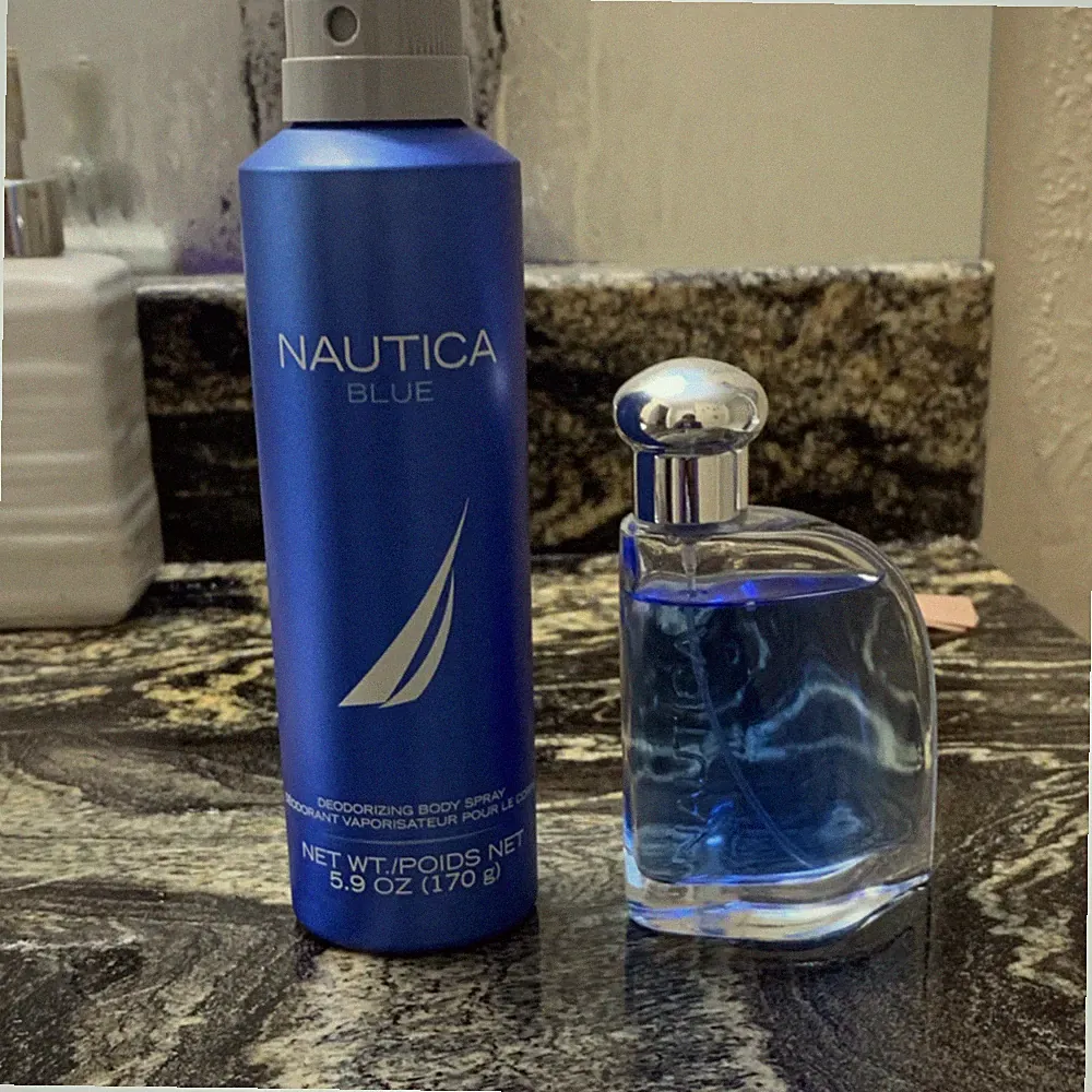 Nautica Blue Deodorizing Body Spray 5.9 oz Spray Regular Size & Fragrance Bottle